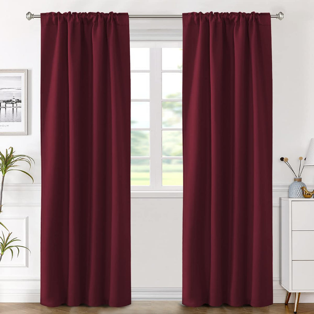 H.Versailtex Blackout Curtains Thermal Insulated Window Treatment Panels Room Darkening Blackout Drapes For Living Room Back Tab/Rod Pocket Bedroom Draperies (2 Panels, Bronze Green, 42 X 84 Inch)