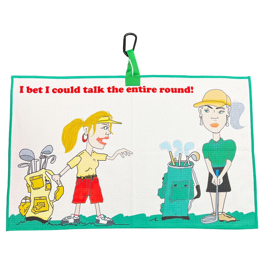 Giggle Golf Waffle Funny Golf Towels for Women (Talk The Entire Round)