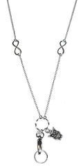 Unique Personilized Charm Stainless Steel Strong Women'S Lanyard, Id Badge Card Holder Teacher Nurse Cruise Keys Phone (Owl)