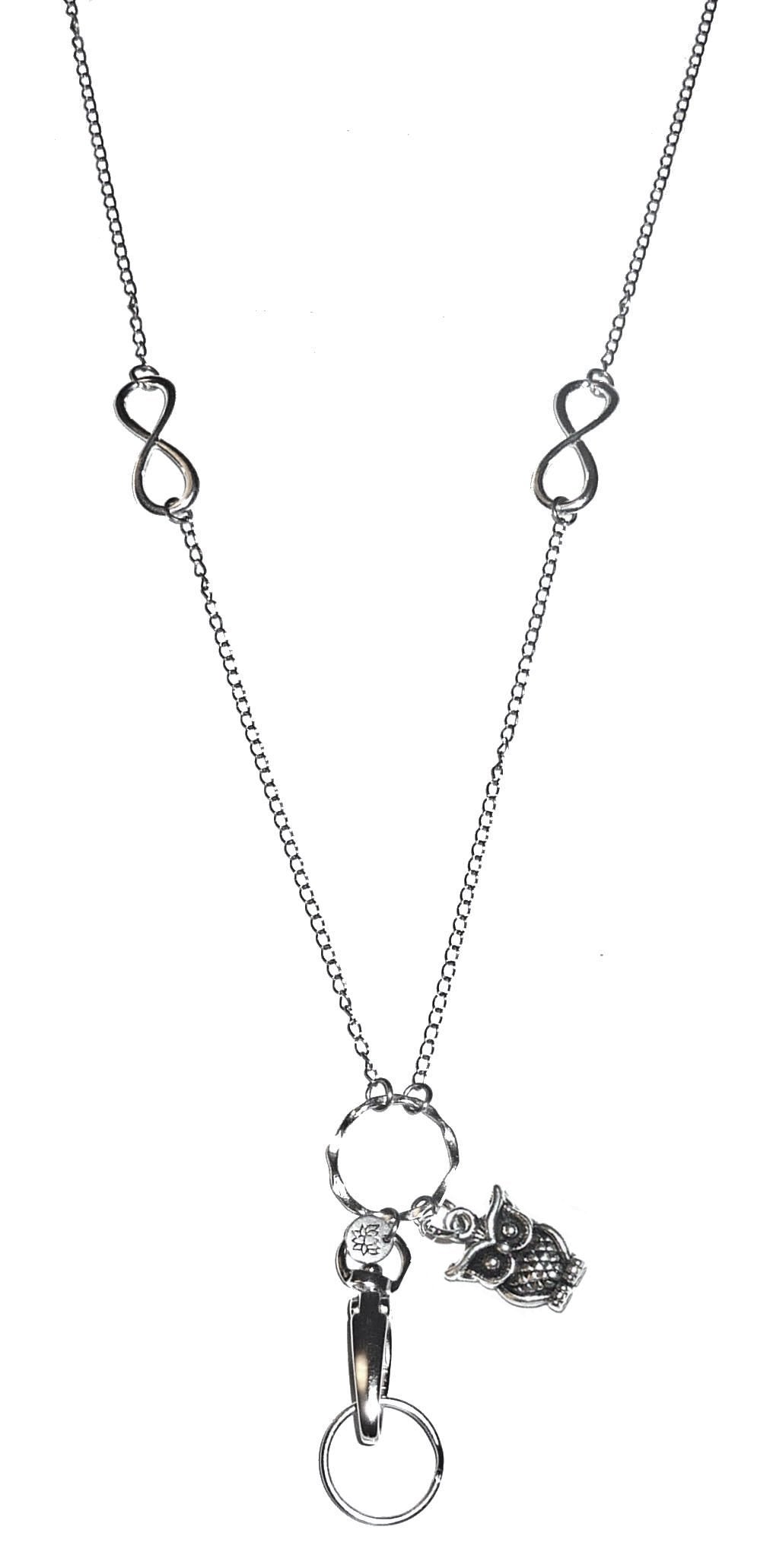 Unique Personilized Charm Stainless Steel Strong Women'S Lanyard, Id Badge Card Holder Teacher Nurse Cruise Keys Phone (Owl)