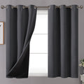 Youngstex 100% Blackout Curtains 54 Inch Long For Bedroom, Double Layer Full Light Blocking Thermal Insulated Window Drapes With