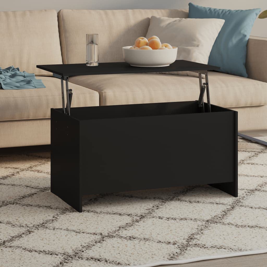 Revera Black Coffee Table 102x55,5x52,5cm in Multilayer Wood