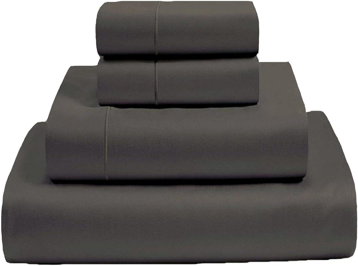 Giza Sheets King Size - 100% Giza Egyptian Cotton Sheet Set - Giza Cotton Sheets King Size - Dark Grey King Size Sheets Fit Upto