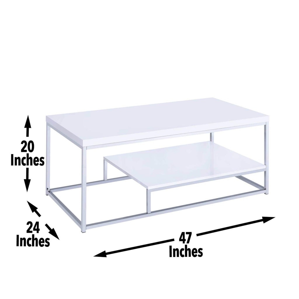 Steve Silver Company Lucia Cocktail Table, White
