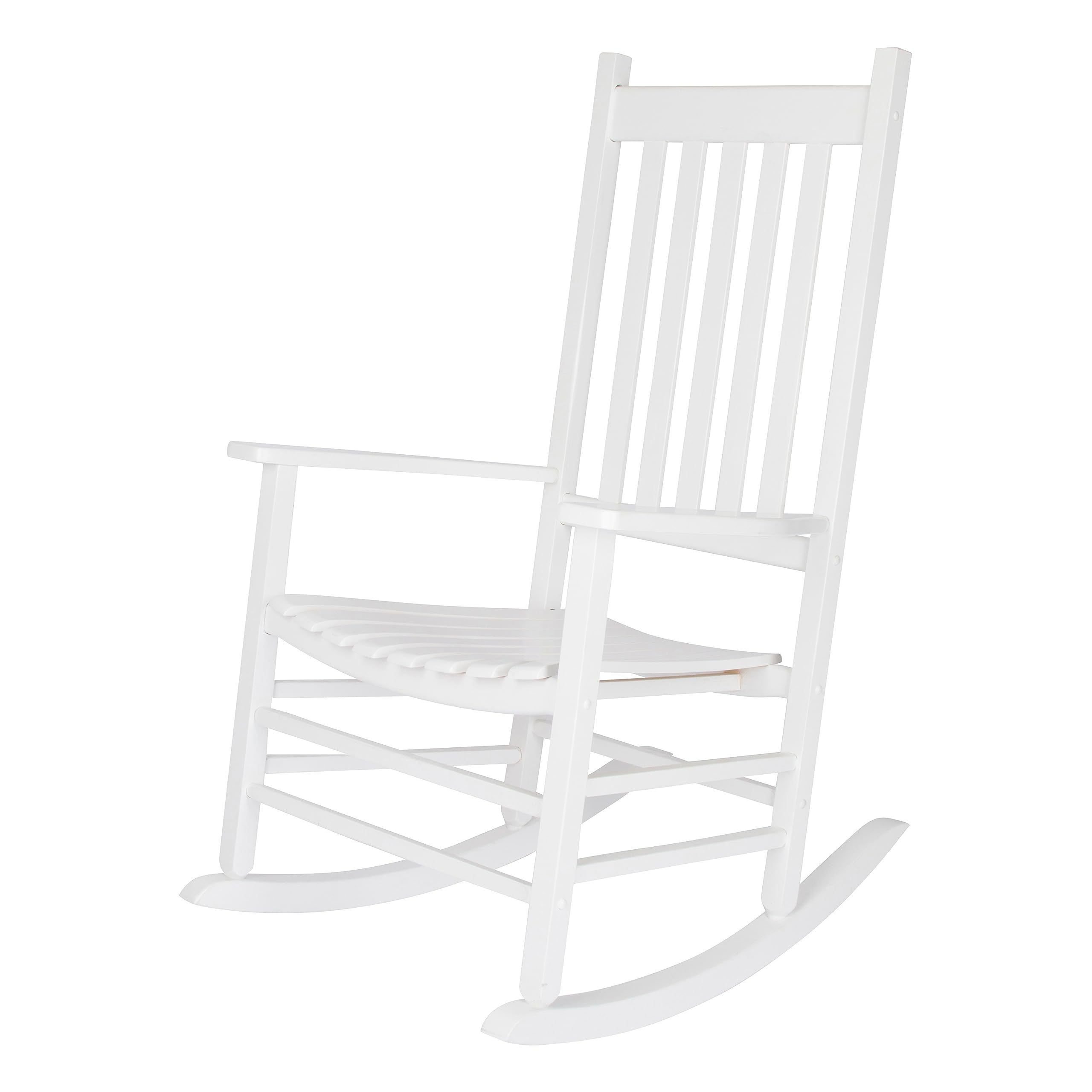 Shine Company Vermont Porch Rocker, High Back Wood Rocking Chair, White
