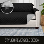 Sofa Shield Patented Chair Slipcover, Reversible Tear Resistant Soft Quilted Microfiber, 23” Seat Width, Durable Furniture Stain Protector With Straps, Washable Cover For Dogs, Kids, Black Gray