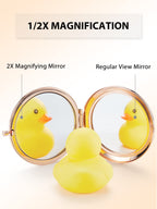 Getinbulk Compact Mirror Bulk, Set Of 2 Double-Sided 1X/2X Magnifying Purse Pocket Makeup Mirrors(Round, Rose Gold)