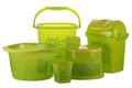 Nayasa Funk Bathroom Set 6Pieces  Bucket (25 litres) with Mug (1.5 litres),Basin (20 litres),Dustbin (14 litres), Stool & Soap