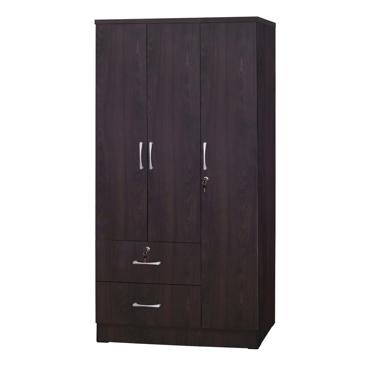 Better Home Products Symphony Wardrobe Armoire Closet with Two Drawers Tobacco