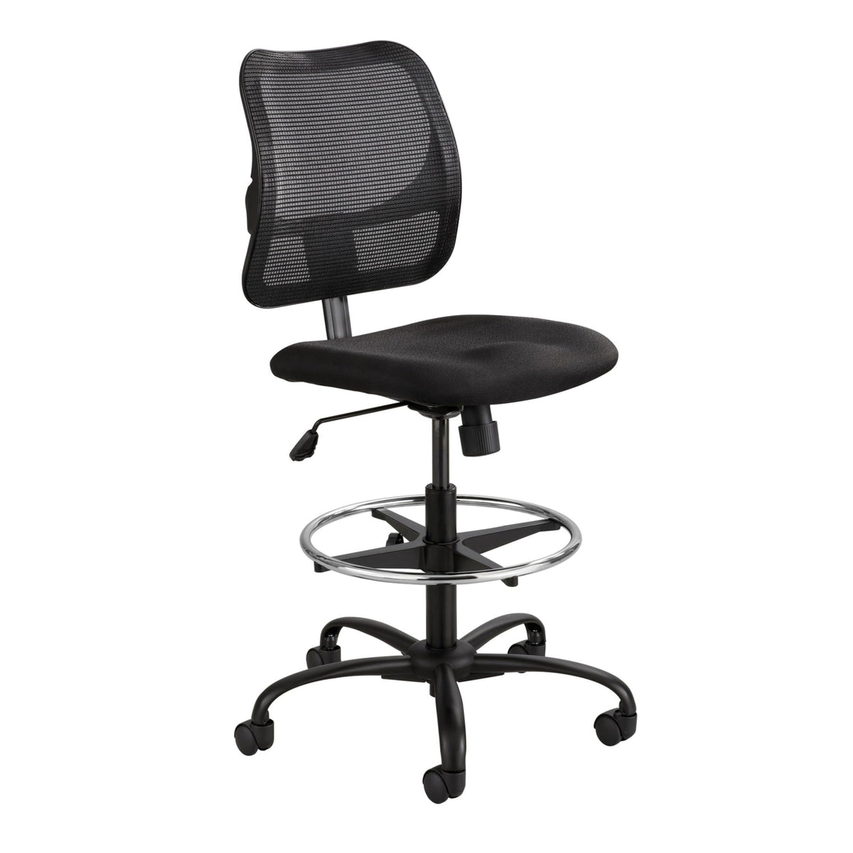 Safco Vue Computer Chair, Heavy Duty Stool, 250 lbs Capacity, Ergonomic Mesh Back, 360 Swivel Seat, 5-Star Base, Black