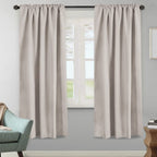 H.Versailtex Blackout Curtains Thermal Insulated Window Treatment Panels Room Darkening Blackout Drapes For Living Room Back Tab/Rod Pocket Bedroom Draperies, 52 X 72 Inch, Stone, 2 Panels