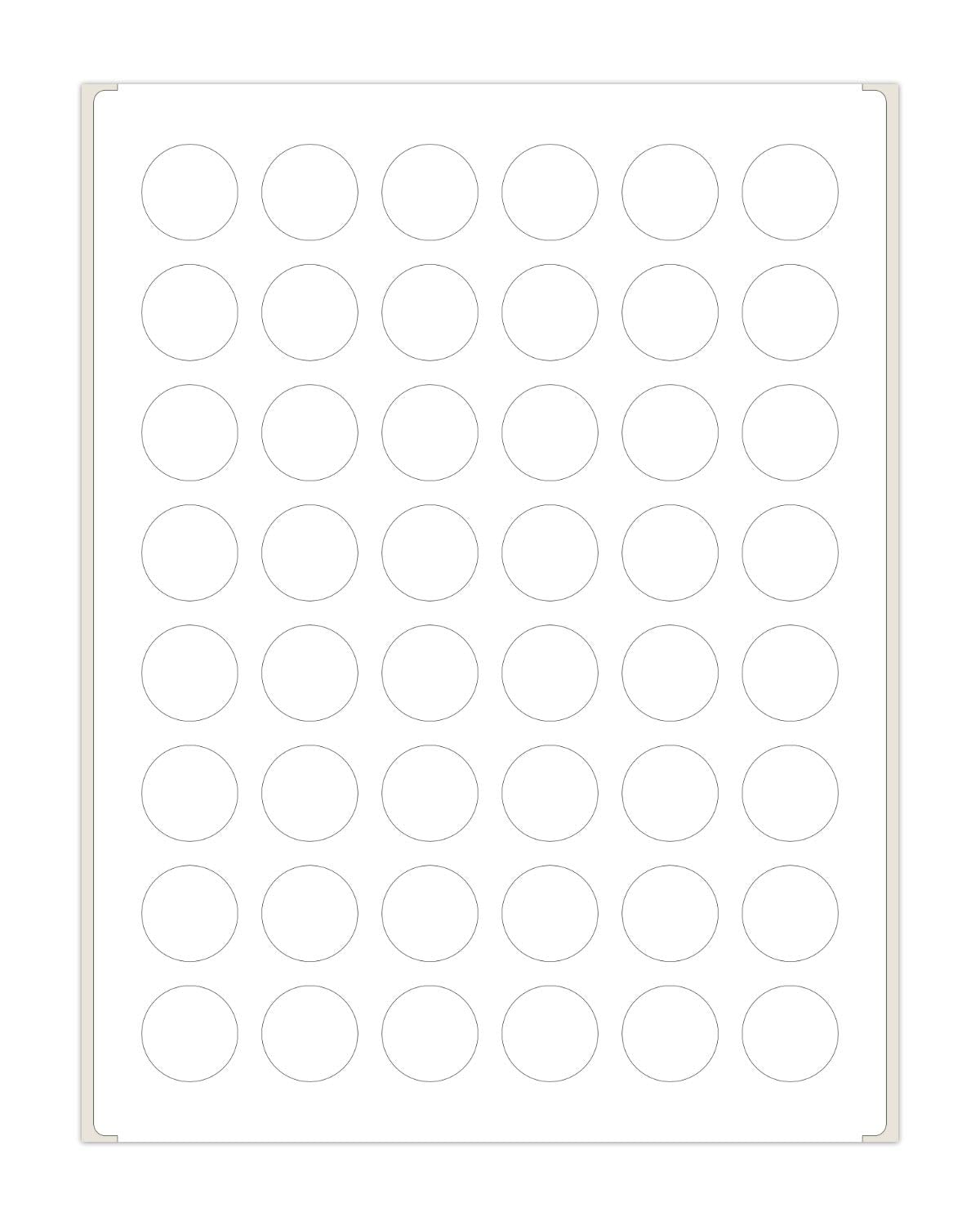 Packzon 1 Inch Round Labels For Laser/Inkjet Printers, Permanent Adhesive, White Matte, (1200 Labels/25 Sheets)