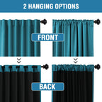 H.Versailtex 100% Blackout Curtains For Bedroom With Black Liner Full Room Darkening Curtains Thermal Back Tab/Rod Pocket Window