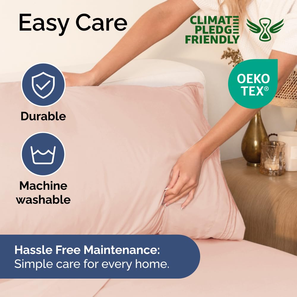 Extra Deep Pocket King Sheets - 4 Piece Breathable & Cooling Bed Sheets - Hotel Luxury Bed Sheet Set - Soft, Wrinkle Free & Comfy - Easily Fits Extra Deep Mattresses - Deep Pocket Lavender Pink Sheets