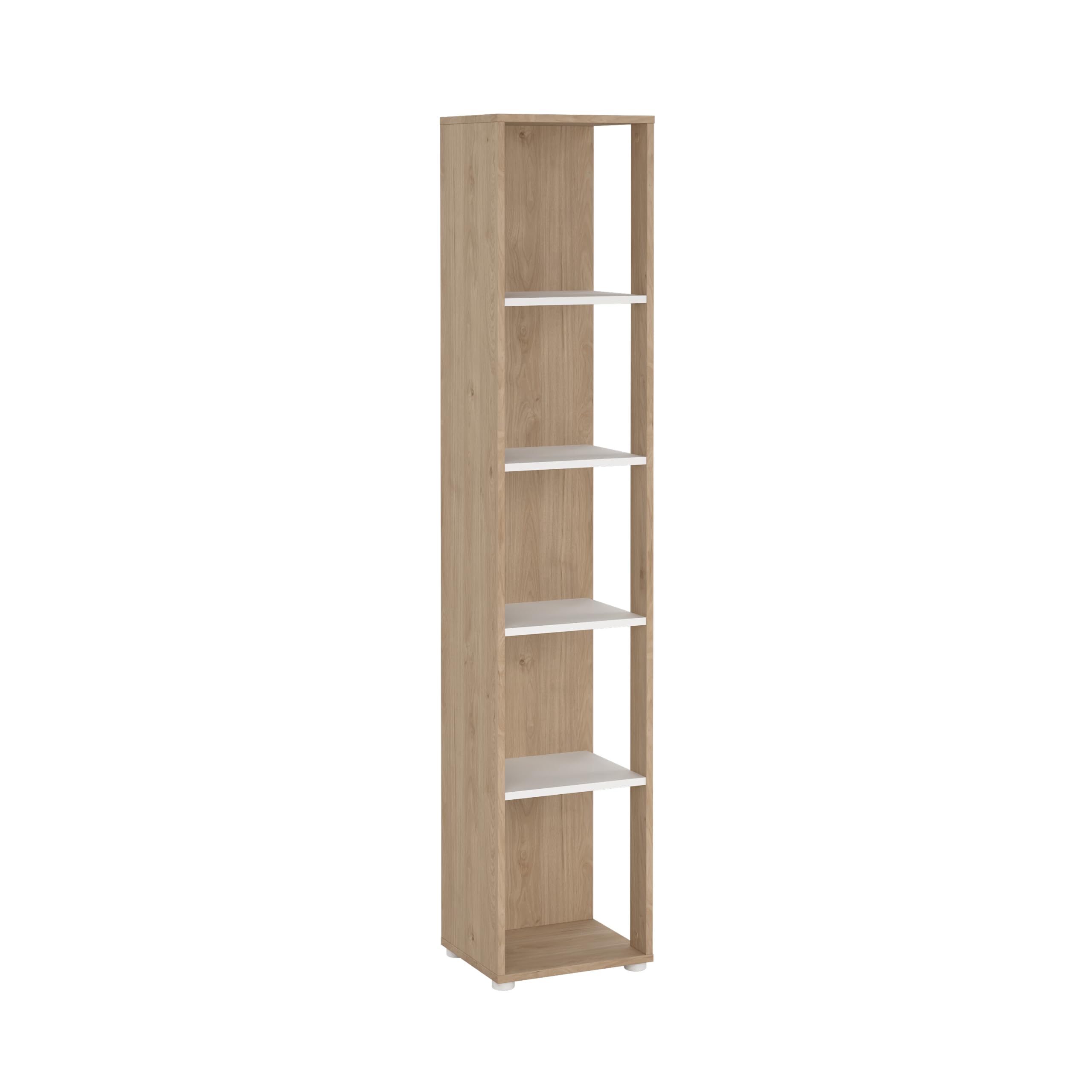 Sign Open Narrow 5 Shelf Boockase, Jackson Hickory/White