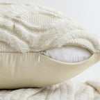 Miulee Cream White Throw Pillow Covers 16X16 Inch, Soft Winter Plush Faux Wool Couch Pillow Covers Set Of 2 Decorative Farmhouse Boho Throw Pillows For Sofa Living Room Bed