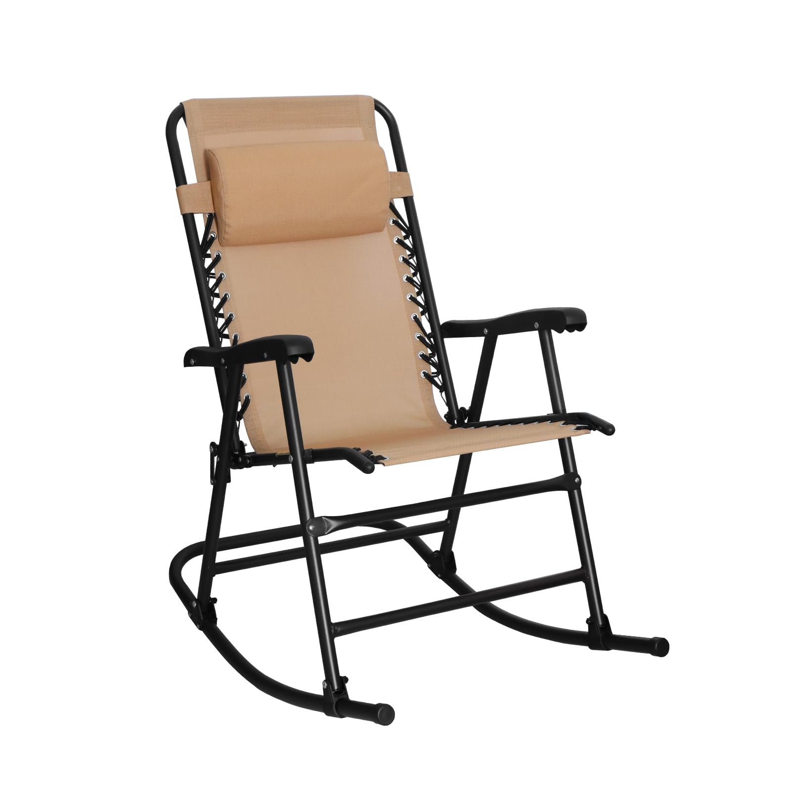 Amazon Basics Outdoor Mesh Zero Gravity Lounge Rocker With Pillow, Beige