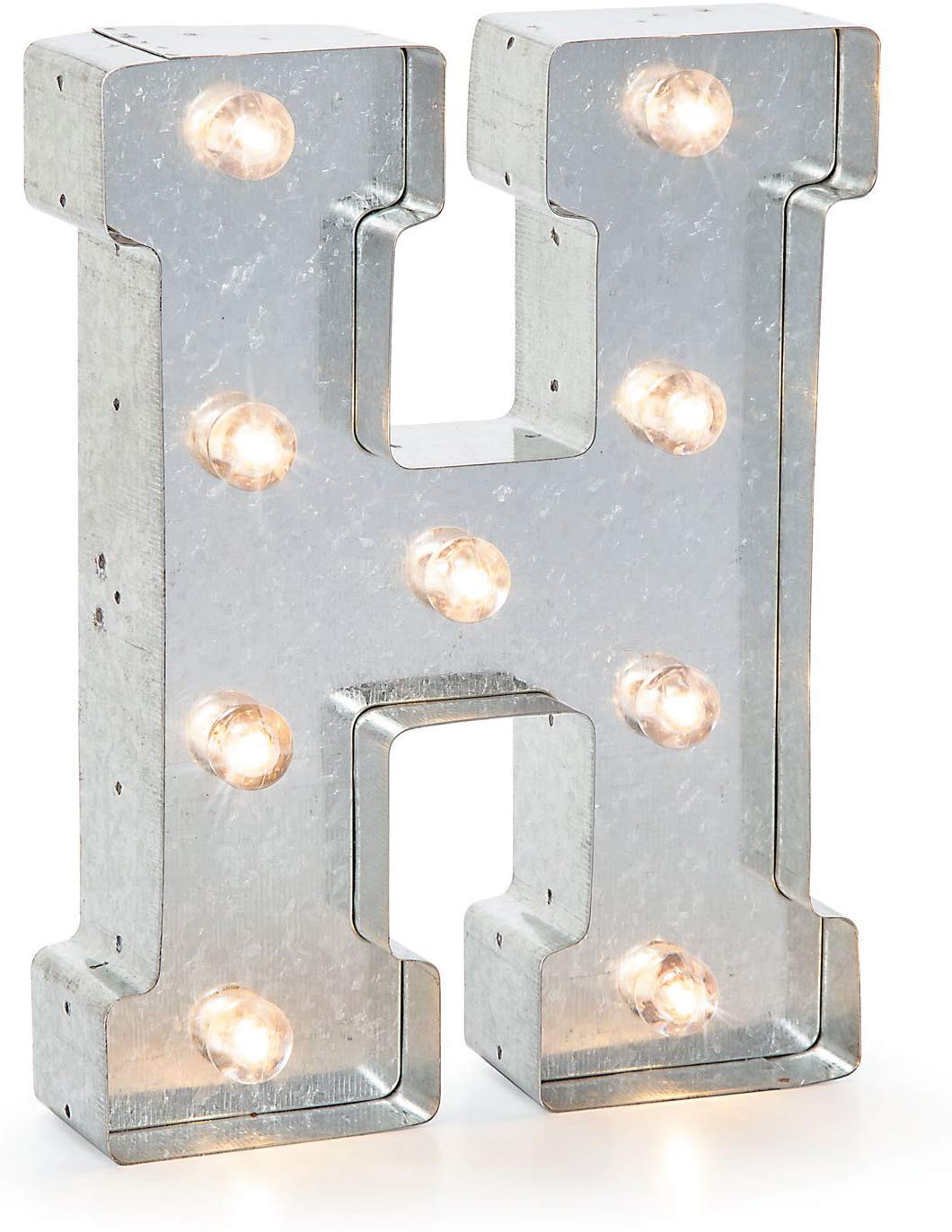 Darice Silver Metal Marquee Letter - H-9.87    Tall, Galvanized Finish