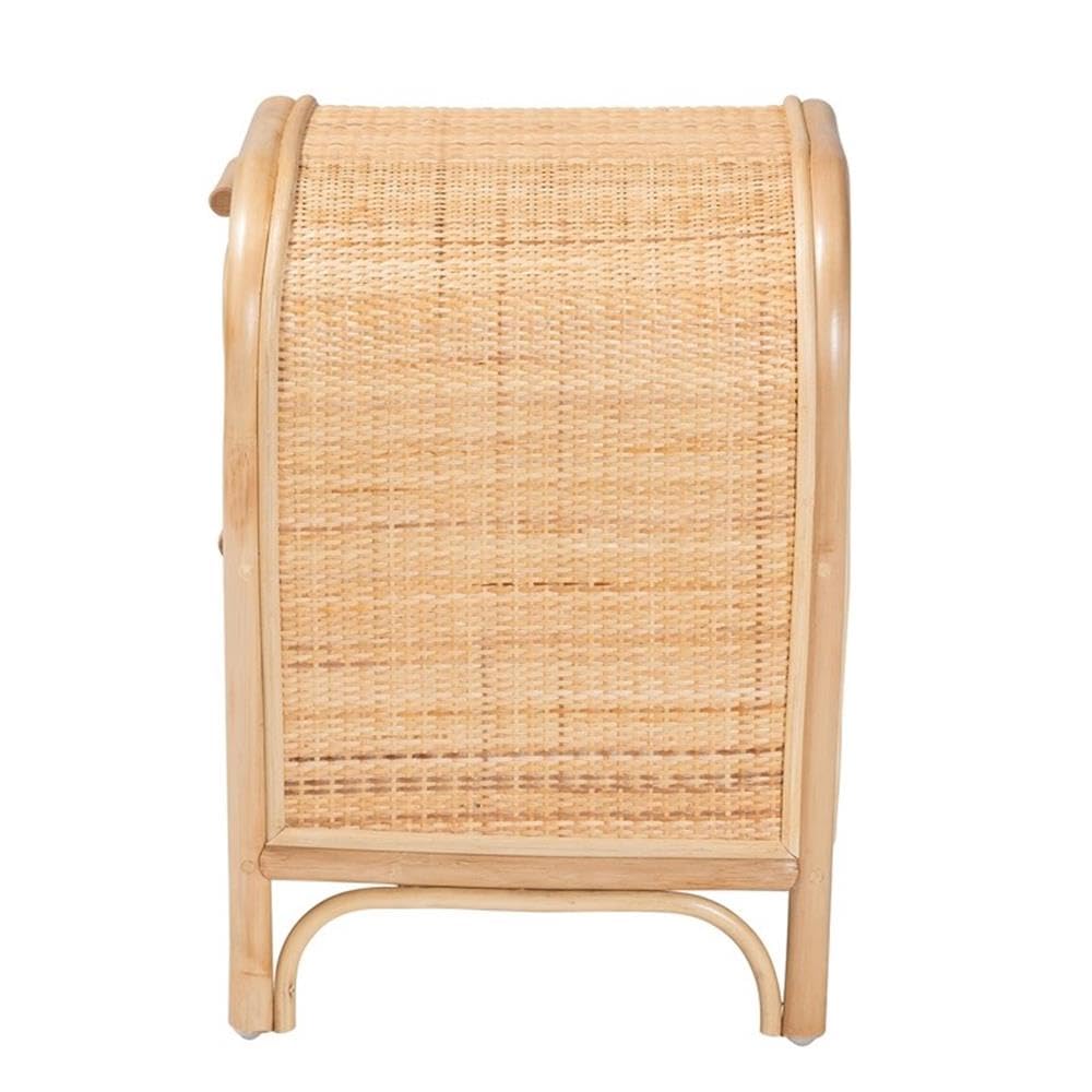 bali & pari Adrika Bohemian Natural Rattan 2-Drawer Nightstand