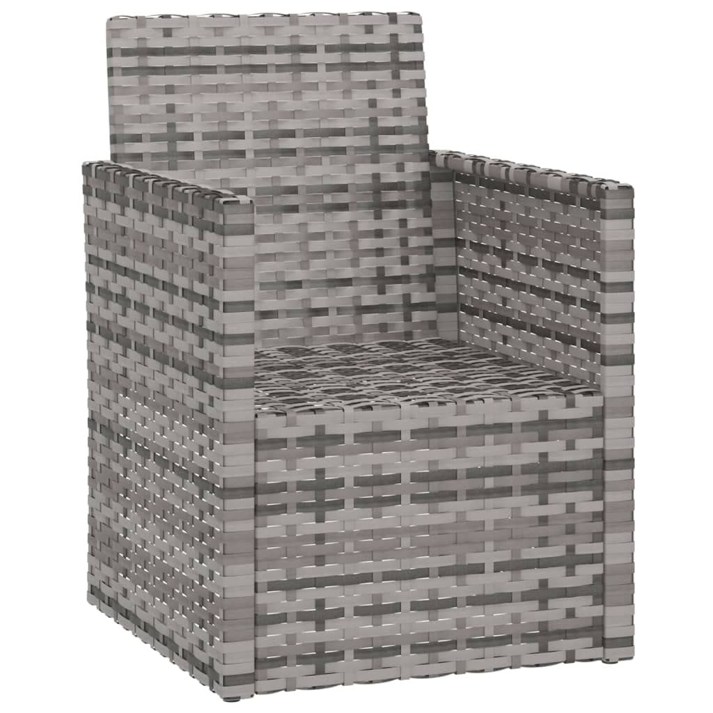 vidaXL Modern Poly Rattan Patio Armchair with Cushions - Comfortable Seating, Weather-Resistant Material, Stylish Gray Armchair for Terrace or Garden, Maximum Load 242.5 lb