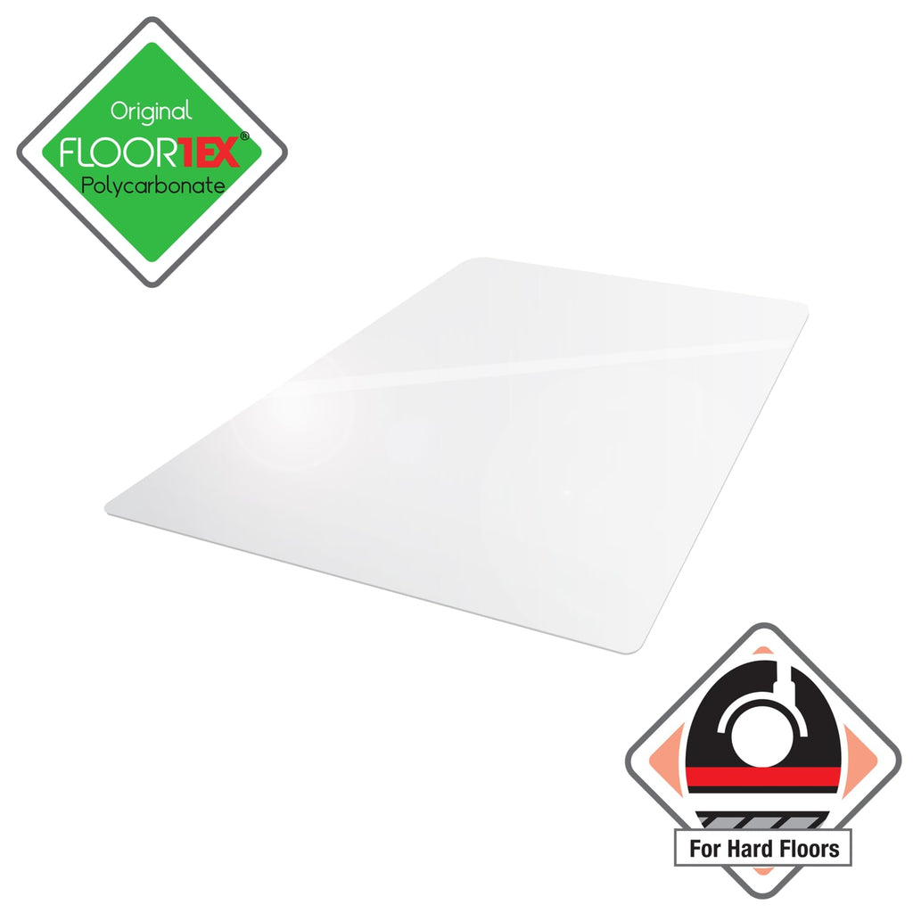 Floortex Polycarbonate Chair Mat 47" x 30" for Hard Floors, 12197519ER, Clear