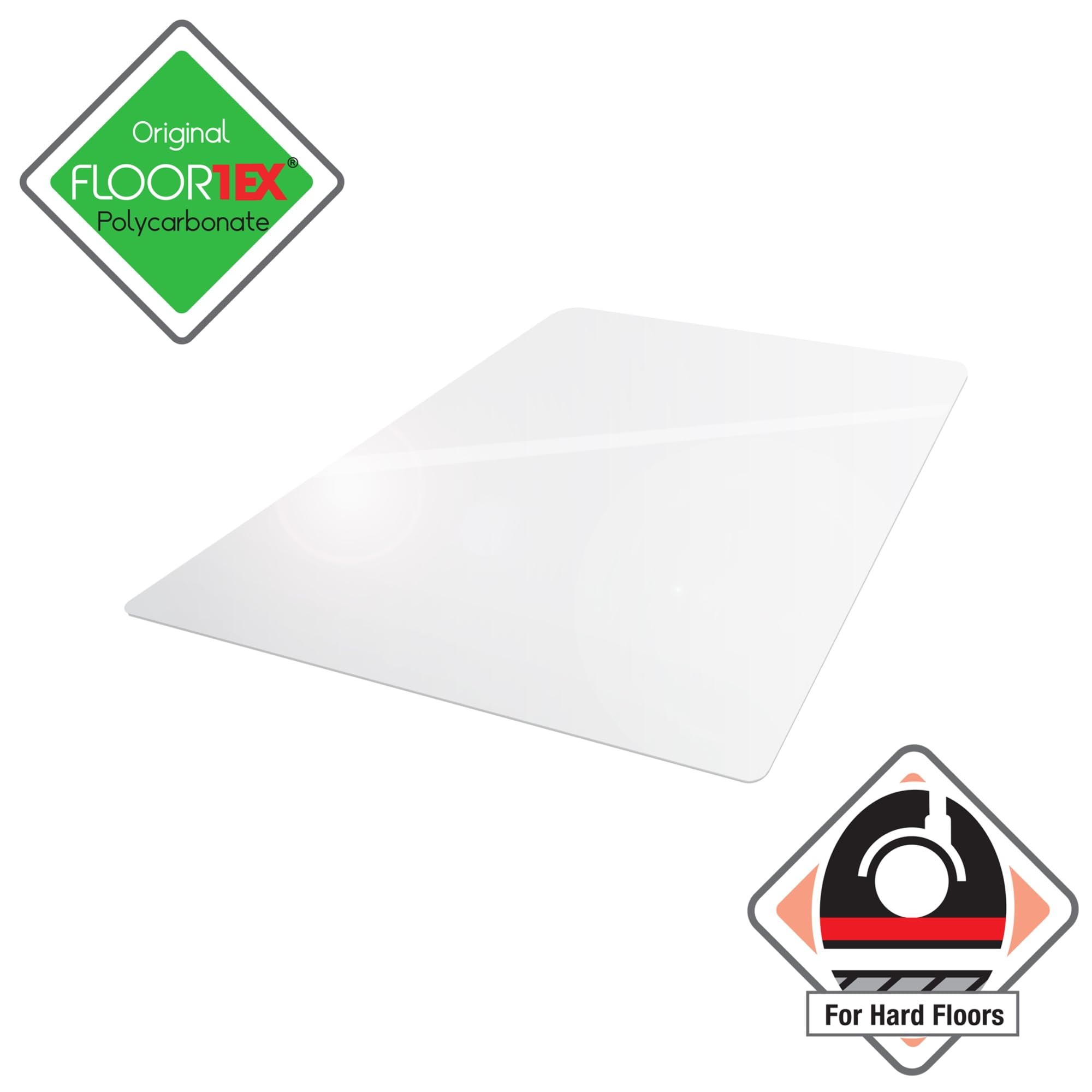 Floortex Polycarbonate Chair Mat 47" x 30" for Hard Floors, 12197519ER, Clear