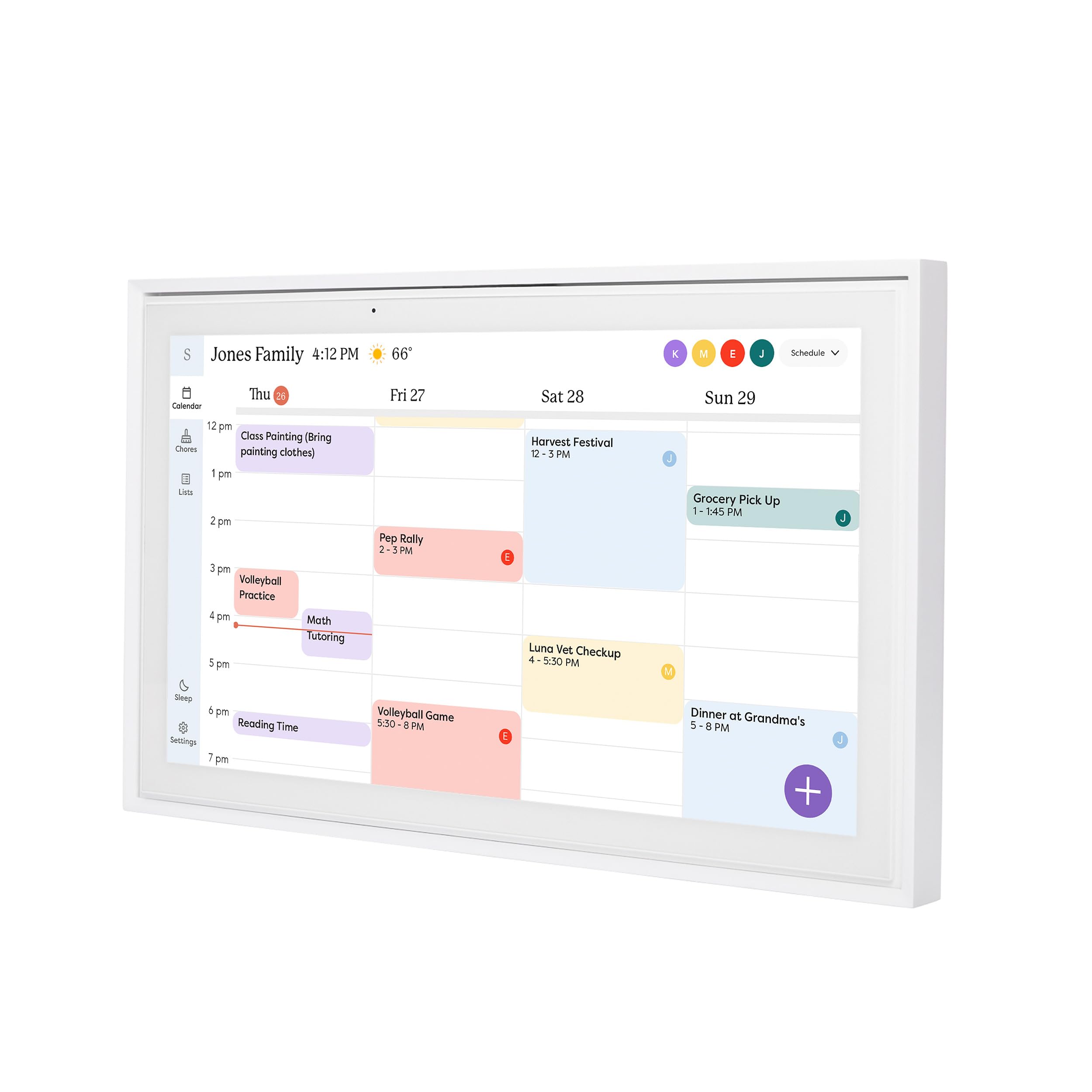 Skylight Calendar: 15 Inch Digital Calendar & Chore Chart, Smart Touchscreen Interactive Display For Family Schedules - Wall Mou