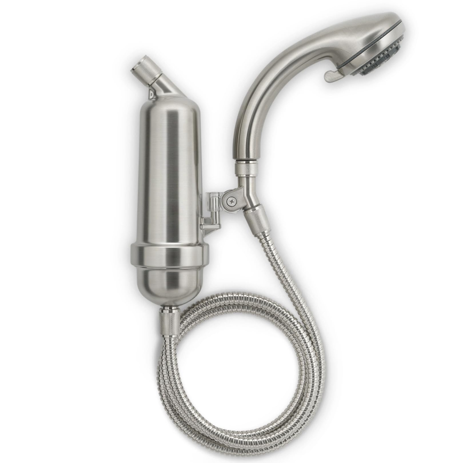 WaterChef Handheld Shower Filter System SF-7C (Brushed Nickel) - Deluxe Adjustable Wand, Advanced Filtration for Superior Chlori