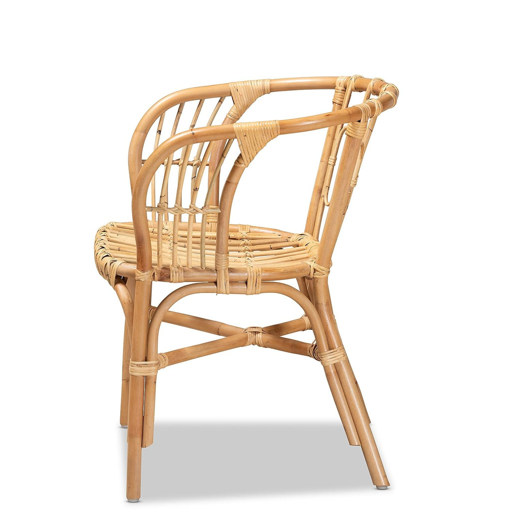 Baxton Studio Luxio Modern and Contemporary Natural Finished Rattan Dining Chair