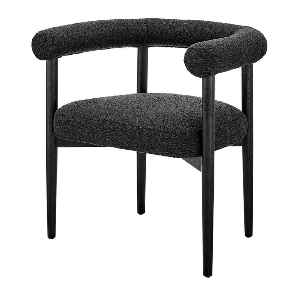 Npd Furniture And More Keanu Fabric Side Chair Legs, Boucle Black Dining Room Furniture, Standard