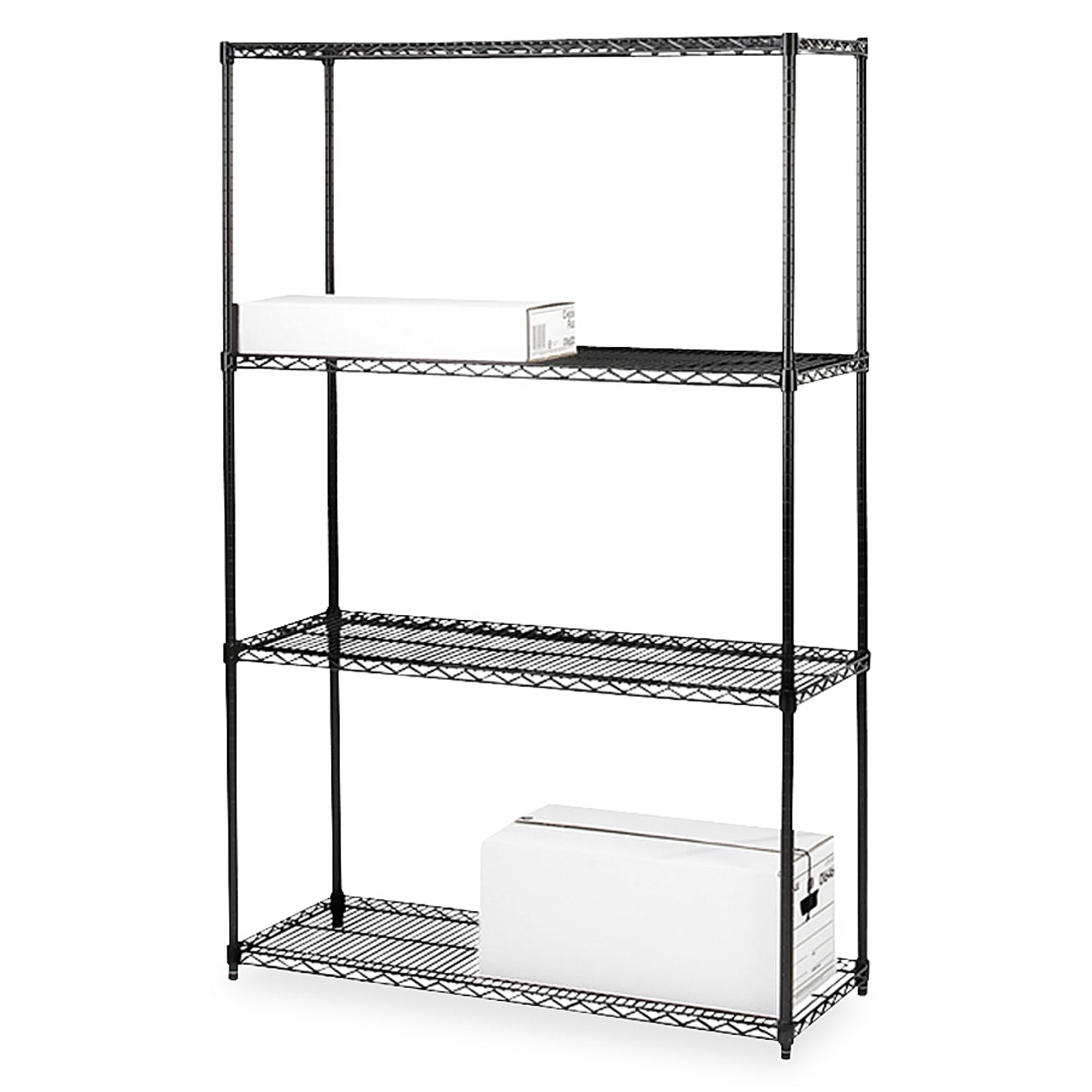 Lorell 70060 Starter Shelving Unit,4 Shelves/4 Posts,36-Inch X18-Inch X72-Inch,Black