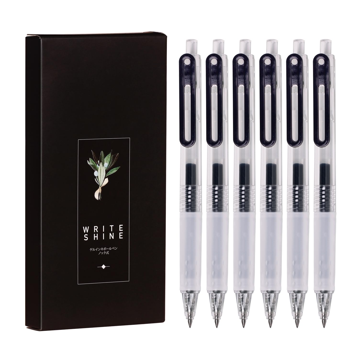 Xize Sh 0.38 Ultra Fine Gel Ink Pens Fine Point Smooth Writing Quick Dry Pens For Note Taking,Black Ink, Retractable,6 Count,(23