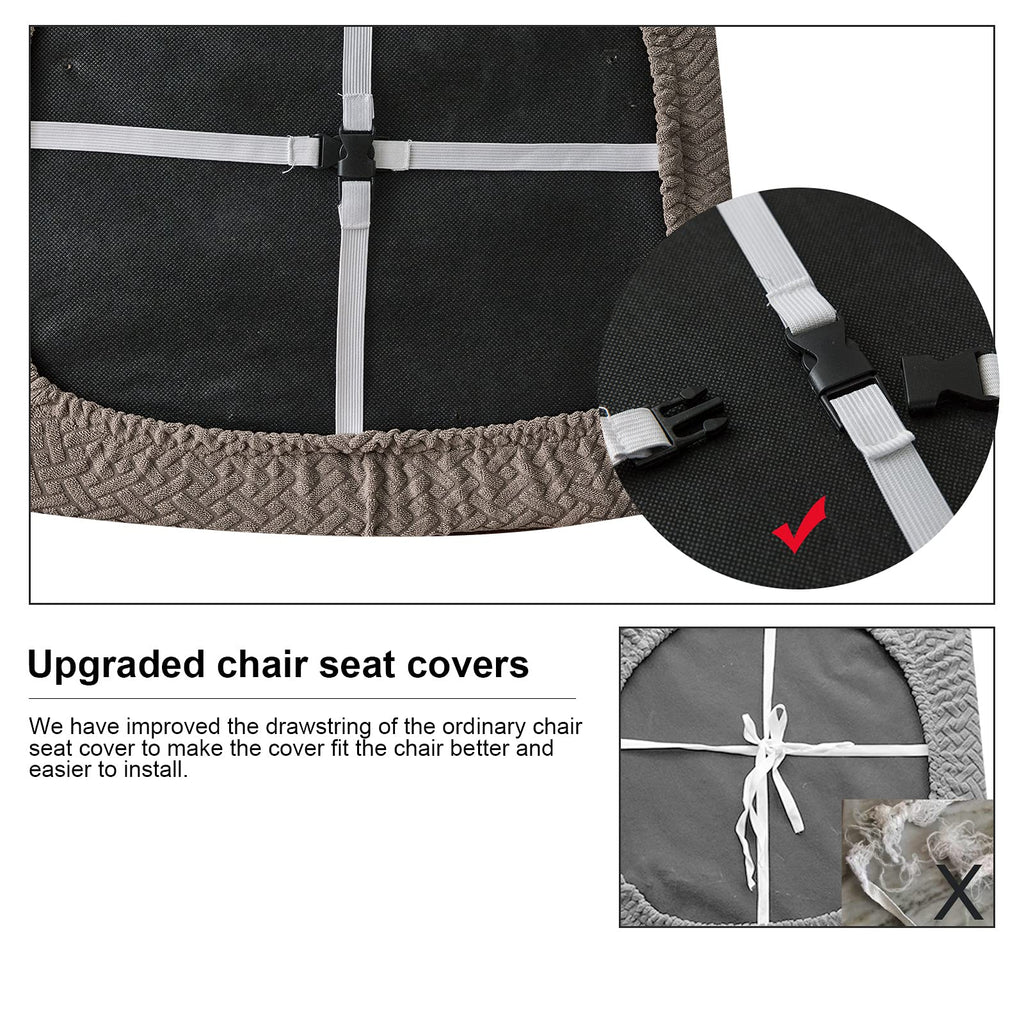 Genina Waterproof Seat Covers For Dining Room Chairs Covers Dining Chair Seat Covers Kitchen Chair Covers Slipcovers (Taupe, 2 Pcs)