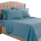Clara Clark Queen Sheets, 6 Piece Set - Hotel Luxury Sheets For Queen Size Bed, Super Soft Bedding Sheets & Pillowcases, Queen Size Sheets, Blue Heaven