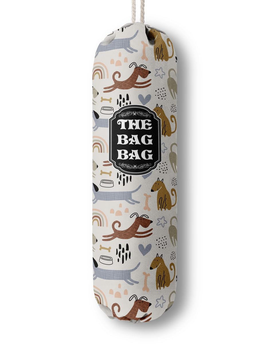 The Bag Bag Grocery Bags Holder Organizer, Wall Mount Plastic Storage Container Dispenser, Pet Lovers' Home Kitchen Bags, Ideal