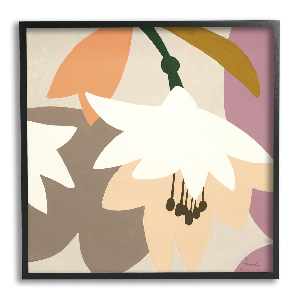 Stupell Industries Modern Pastel Tulips Black Framed Giclee Art Wall Hanging Design by Liz Jardine