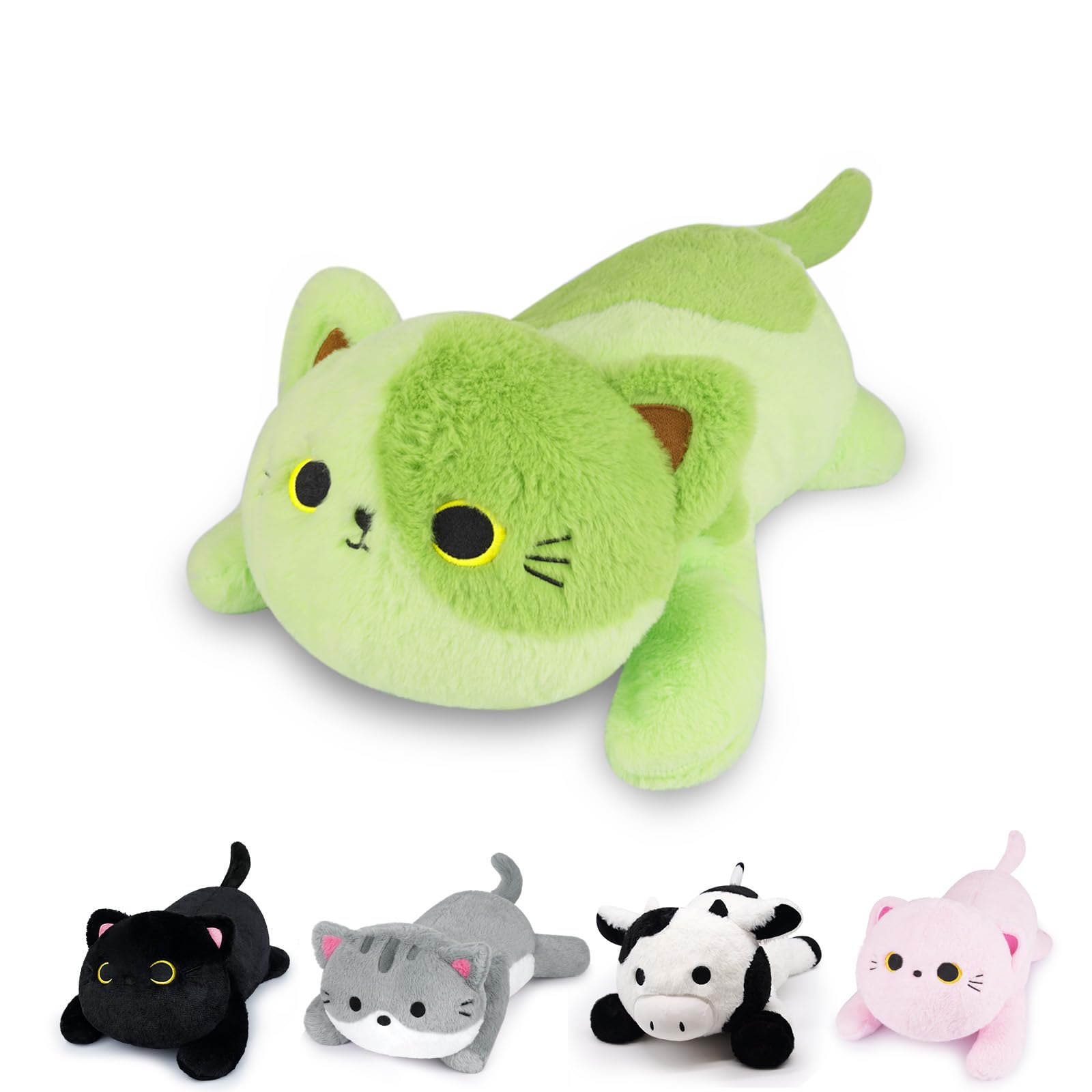 Leokawin Weighted Avocado Cat Plush,Weighted Cat Stuffed Animal For Kids,Cute Cats Weighted Plushies Soft Avocado Pillow Birthda