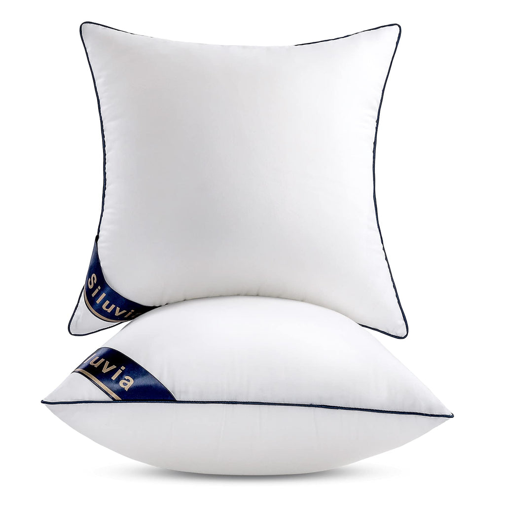 Siluvia 20'X20' Pillow Inserts Set Of 2 Decorative 20' Pillow Inserts-Square Interior Sofa Throw Pillow Inserts Decorative Wh
