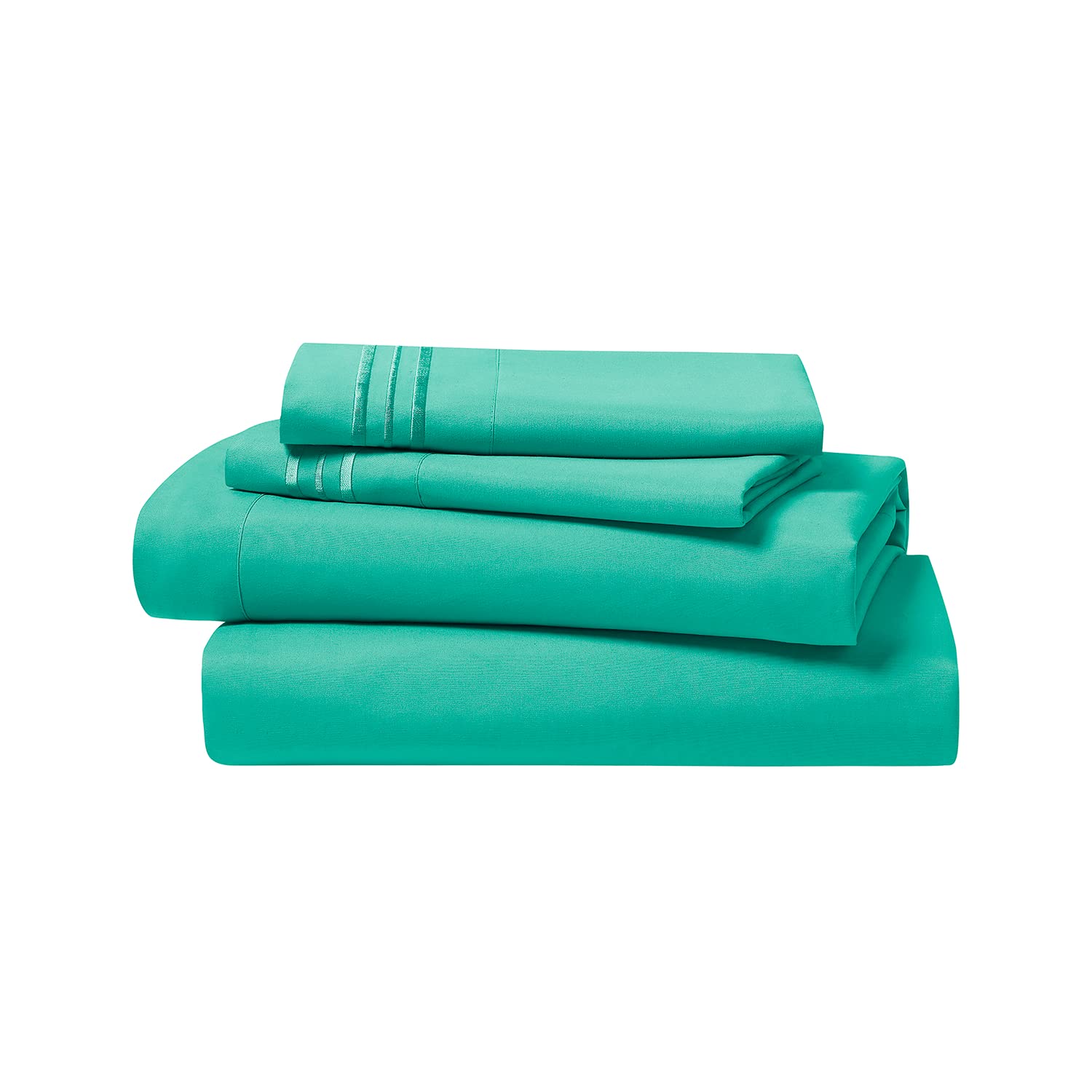Clara Clark Bed Sheets, Premier 1800 Series 4 Piece Bed Sheet Set, Deep Pocket, Wrinkle, Fade, Stain Resistant, Luxury Soft Bedding Sheets & Pillowcases, Twin-Xl, Mint Green