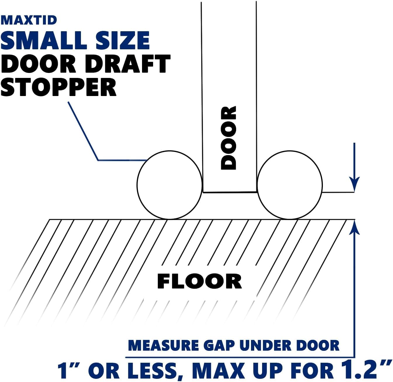 Maxtid Door Draft Stopper For Smaller 30' Interior Doors Black Door Draft Blocker For Bedroom Doors Fits 0.5' To 1.2' Door Gaps
