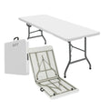 ONUUNPY 6ft Heavy Duty Portable Folding Table - Plastic Dining Table Indoor/Outdoor White Plastic Table for Parties, BBQs, and C