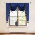 Elkca Royal Blue Curtain Valance For Living Room Thick Chenille Window Curtains For Bedroom Waterfall Valance, Rod Pocket (W69In