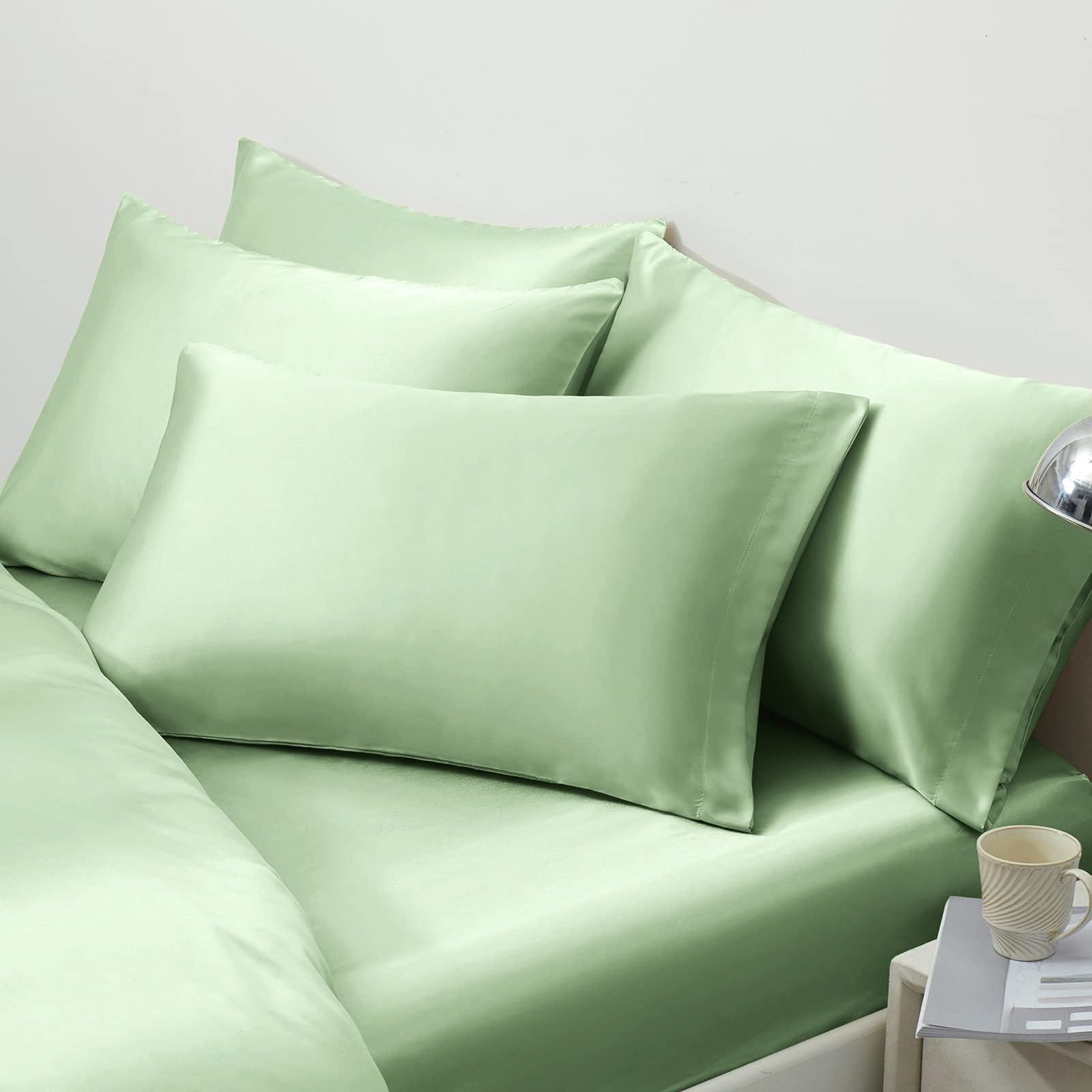 Ersmak Satin Pillowcase Standard Set Of 2, 20'' X 26'' Ultra Soft & Silky Satin Pillow Cases For Hair And Skin, Wrinkle Fade Res