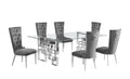 Best Quality Furniture D223-6Sc330 Dining, 7-Piece Set, Dark Gray/Silver