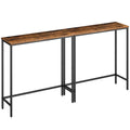 Hoobro 2 Pack Narrow Console Table, 29.5' Small Entryway Table, Thin Sofa Table, Side Table, Display Table, For Hallway, Bedroom, Living Room, Foyer, Rustic Brown And Black Bf75Xgp201