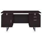 Coaster Furniture Lawtey Modern Contemporary 2 Drawer Home Office Writing Desk Storage File Cabinet Silver Metal Frame Cappuccino Brown 801521