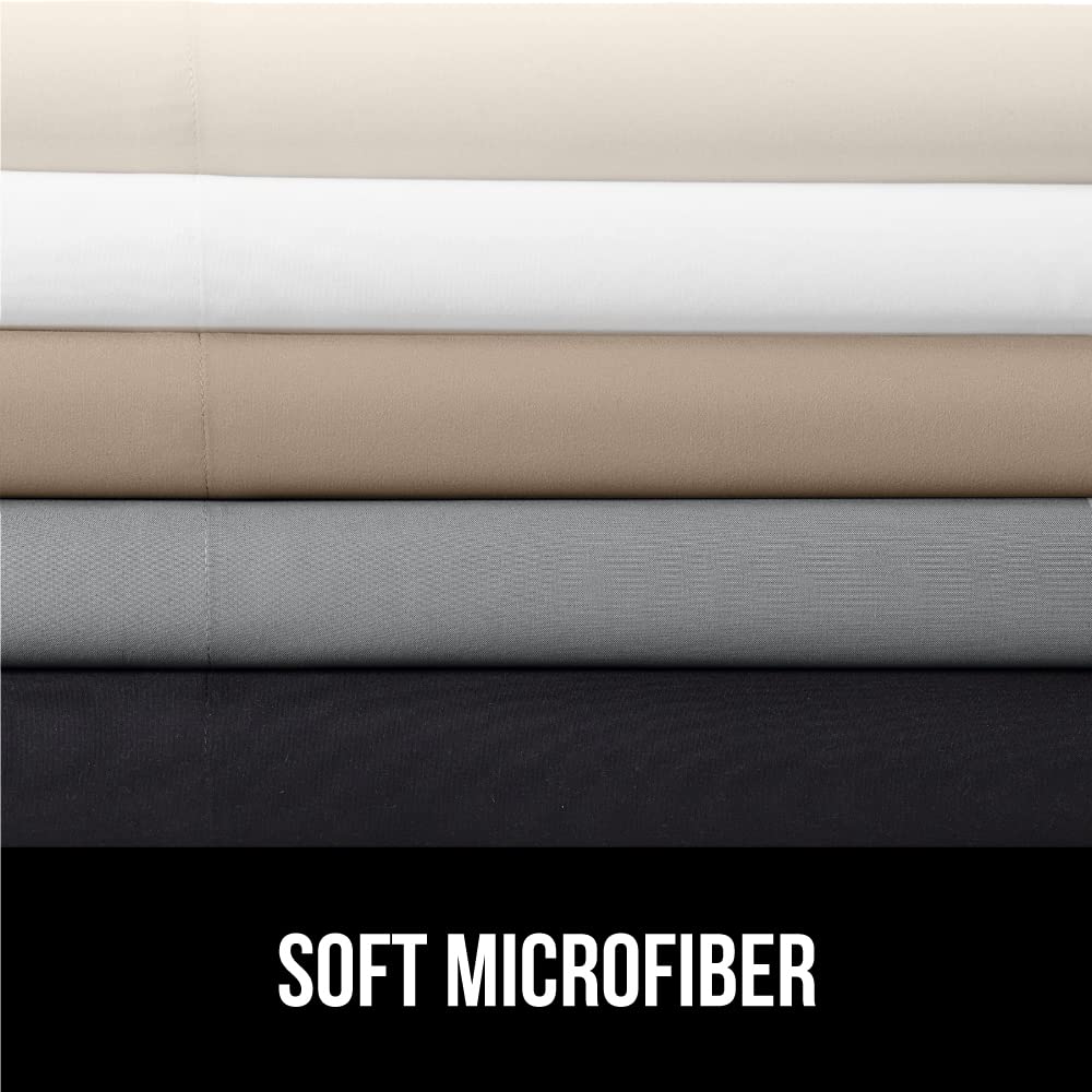 Gorilla Grip Fitted Sheets, Stay In Place King Size Bottom Bed Sheet, Deep Pocket Mattress, Soft Breathable Lightweight Microfiber, All Around Elastic, Oeko-Tex, Wrinkle And Shrink Resistant, Seablue