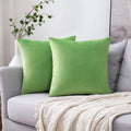 Miulee Pack Of 2 Velvet Pillow Covers Decorative Square Pillowcase Soft Solid Cushion Case For Spring Sofa Bedroom Car 18X18 Inc