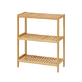 Elepude Bamboo Bathroom Shelf, Stand Utility Storage Shelf Multifunctional Bathroom Kitchen Living Room Holder Plant Flower Stan