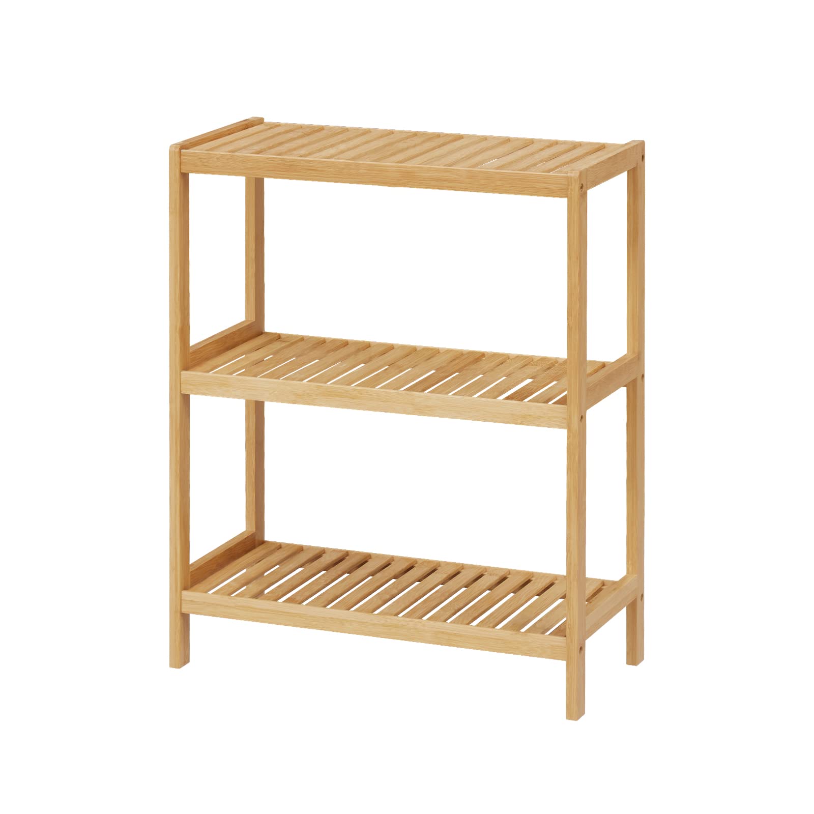 Elepude Bamboo Bathroom Shelf, Stand Utility Storage Shelf Multifunctional Bathroom Kitchen Living Room Holder Plant Flower Stan